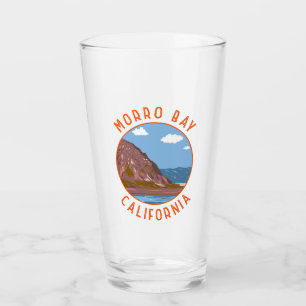 Morro Bay California Retro Distressed Circle Glas