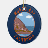 Morro Bay California Retro Distressed Circle Keramik Ornament (Links)
