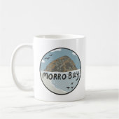 Morro Bay Central California Illustration Beach Kaffeetasse (Links)