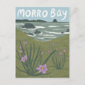 Morro Bay Central California Illustration Beach P Postkarte (Vorderseite)