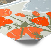 Morro Bay Central California Illustration Beach Poster (Ecke)