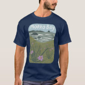 Morro Bay Central California Illustration Beach T-Shirt (Vorderseite)