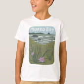 Morro Bay Central California Illustration Beach T T-Shirt (Vorderseite)