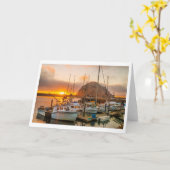 Morro Bay Hafen bei Sunset Grußkarte Karte (Gelbe Blume)