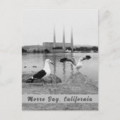 Morro Bay in Schwarz & Weiß Postkarte (Vorderseite)