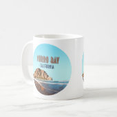 Morro Bay Rock California Vintag Kaffeetasse (Vorderseite Links)