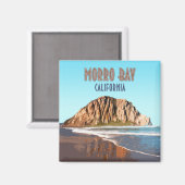 Morro Bay Rock California Vintag Magnet (Vorderseite/Rückseite)