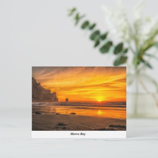 Morro Bay Sunset am Strand Postcard Postkarte (Stehend Vorderseite)