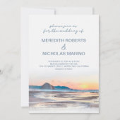 Morro Bay | Wasserfarben Beach Seascape Hochzeit Einladung (Vorderseite)