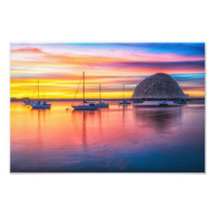 Morro Rock am Dusk Foto Print