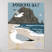 Morro Rock Bay Central California Beach Seaguls Poster (Vorne)