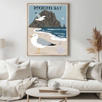 Morro Rock Bay Central California Beach Seaguls