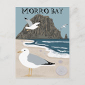Morro Rock Bay Central California Beach Seaguls Postkarte (Vorderseite)
