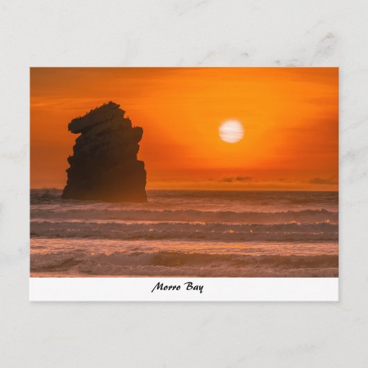 Morro Rock Beach Postcard Postkarte (Vorderseite)