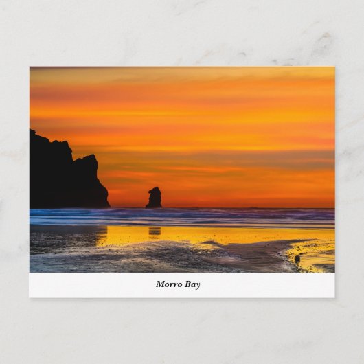 Morro Rock Beach Postcard Postkarte (Vorderseite)