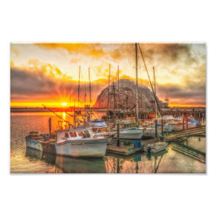 Morro Rock bei Sunset Foto Print