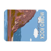 Morro Rock California Vintage Magnet (Horizontal)