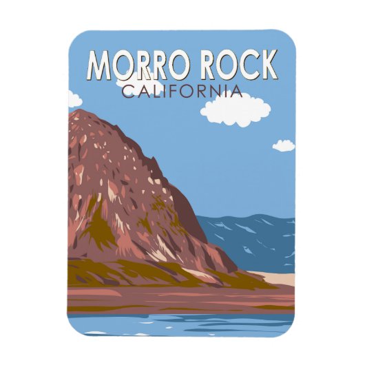 Morro Rock California Vintage Magnet (Vertikal)