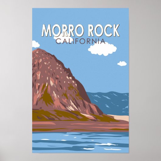 Morro Rock California Vintage Poster (Vorne)