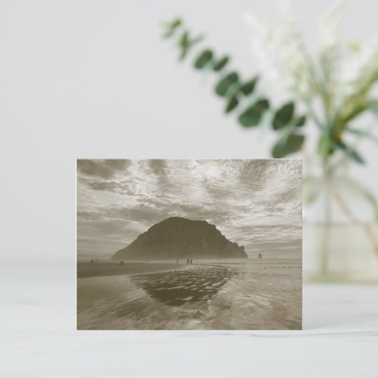 Morro Rock, Morro Bay in Sepia Postkarte (Stehend Vorderseite)