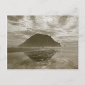 Morro Rock, Morro Bay in Sepia Postkarte (Vorderseite)