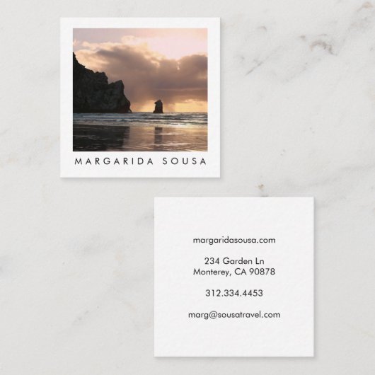Morro Rock Ocean Beach Foto Tourismus Quadratische Visitenkarte (Vorne/Hinten)