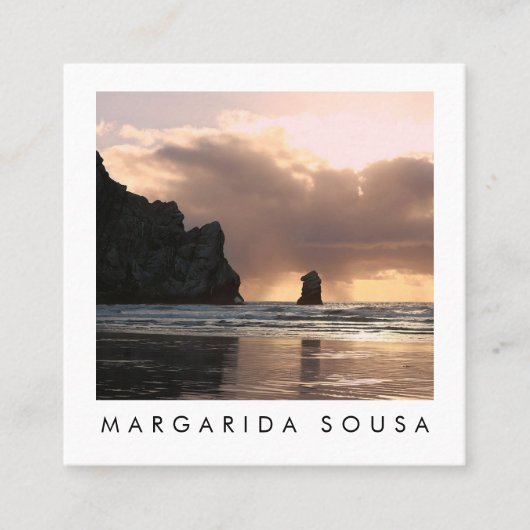 Morro Rock Ocean Beach Foto Tourismus Quadratische Visitenkarte (Vorderseite)