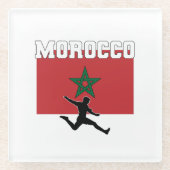 Morrocco Football Fußballnationalmannschaft Glasuntersetzer (Vorderseite)