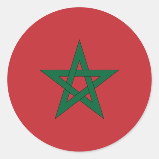 Morroco-Flagge Runder Aufkleber (Vorderseite)