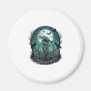 Mors Zombie Hand Skelett Schlüssel Grabstein Raben Magnet