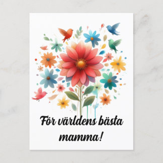 Morsdag. Blommor. Postkarte
