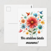 Morsdag. Blommor. Postkarte (Vorne/Hinten)