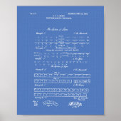 Morse Code 1848 Patent Art Blueprint Poster (Vorne)
