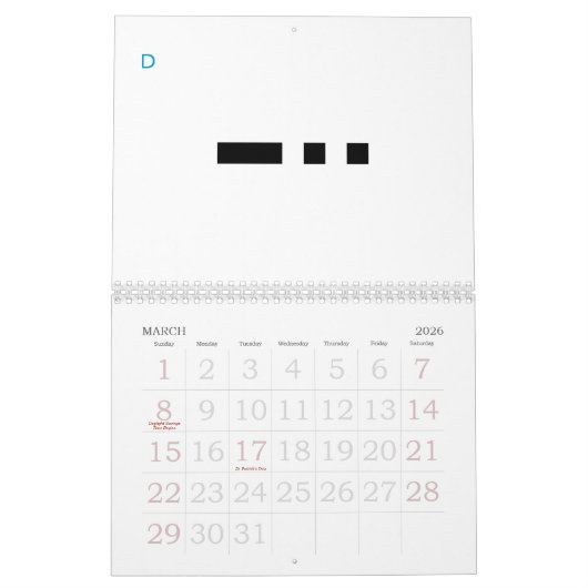 Morse Code 24 Monate Alphabet Kalender (Mär 2026)