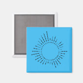 Morse-Code-Alphabet – Cyber Blue Tech Design Magnet (Vorderseite/Rückseite)