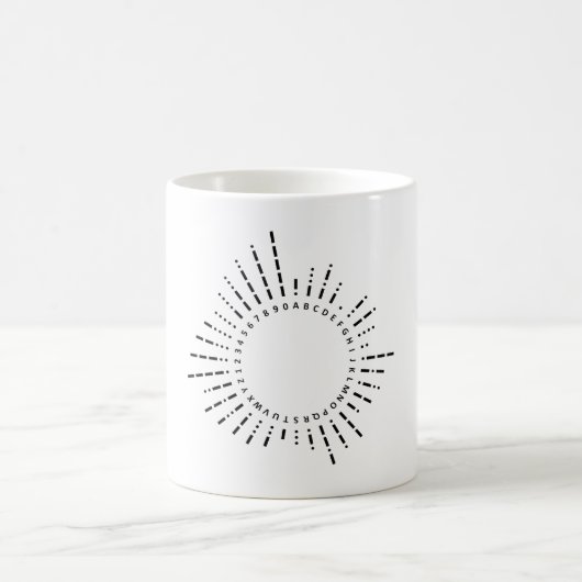 Morse Code Alphabet Kaffeetasse (Mittel)