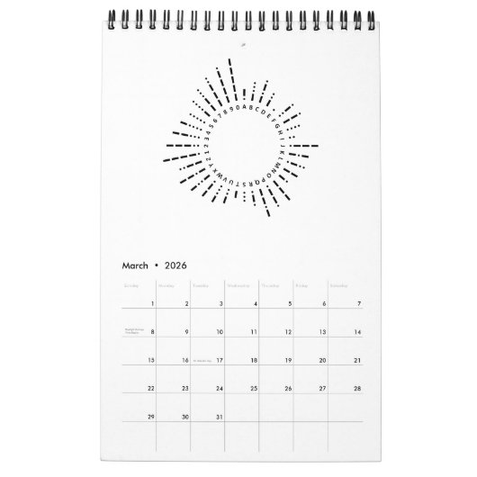 Morse Code Alphabet Kalender (Mär 2026)