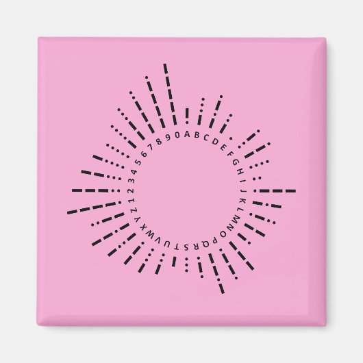 Morse Code Alphabet – Pink STEM Edition Magnet (Vorne)