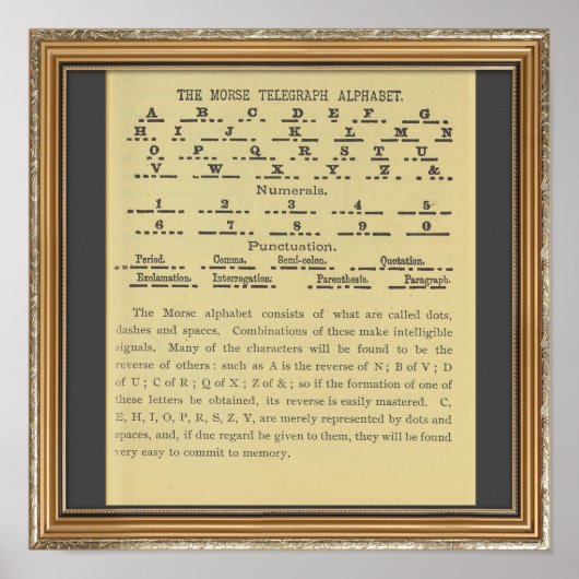 Morse Code Alphabet Poster (Vorne)