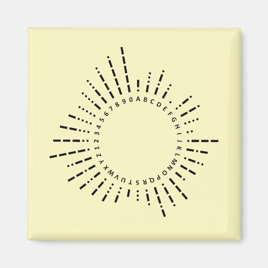 Morse-Code-Alphabet – Sanftes Gelbes Lernen Magnet (Vorne)