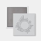 Morse-Code-Alphabet – Stahlgraues Design Magnet (Vorderseite/Rückseite)