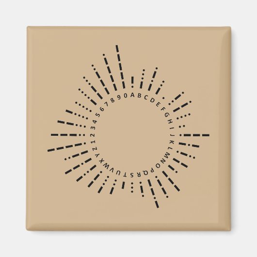 Morse-Code-Alphabet – Vintage-Sepia-Design Magnet (Vorne)