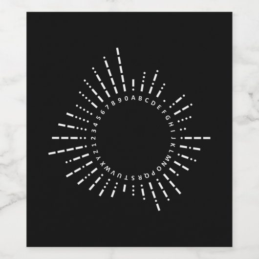 Morse Code Alphabet Weinetikett (Einzelnes Label)