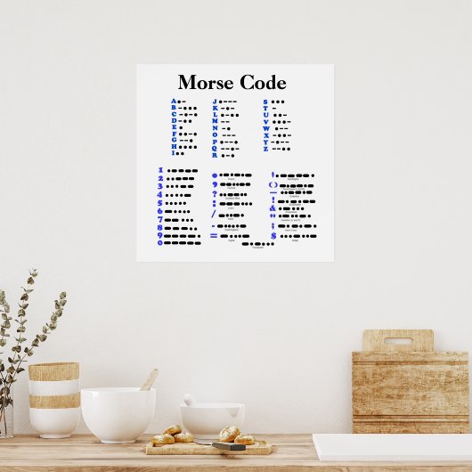 Morse Code Alphabet, Zahlen, Satzzeichen Poster (Küche)