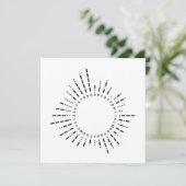 Morse Code Circle Card A–Z & 0–9 Minimalist Einladung (Stehend Vorderseite)