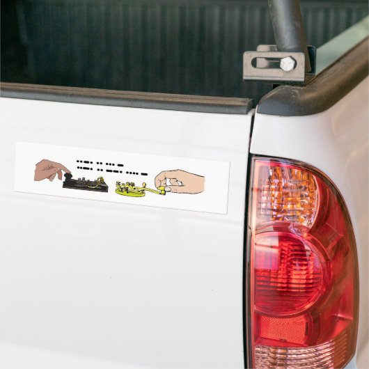 Morse Code Fist Fight Bumper Sticker Autoaufkleber (Auf Lkw)