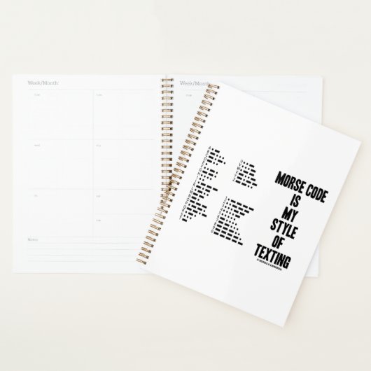 Morse Code ist mein Stil, Intl Morse Code Simsen Planer (Anzeige)