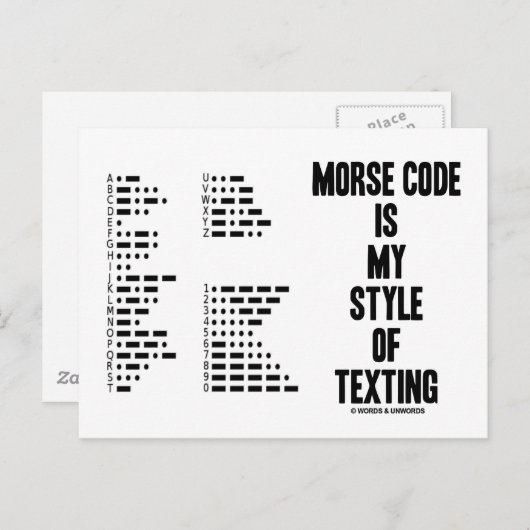 Morse Code ist mein Stil, Intl Morse Code Simsen Postkarte (Vorne/Hinten)