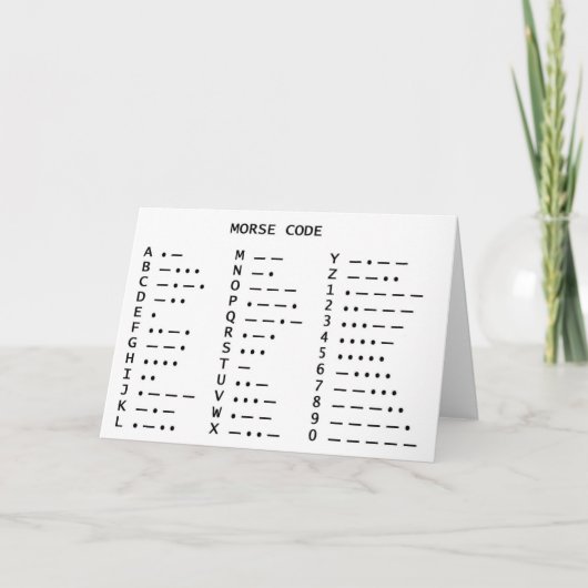 Morse Code Karte (Vorderseite)