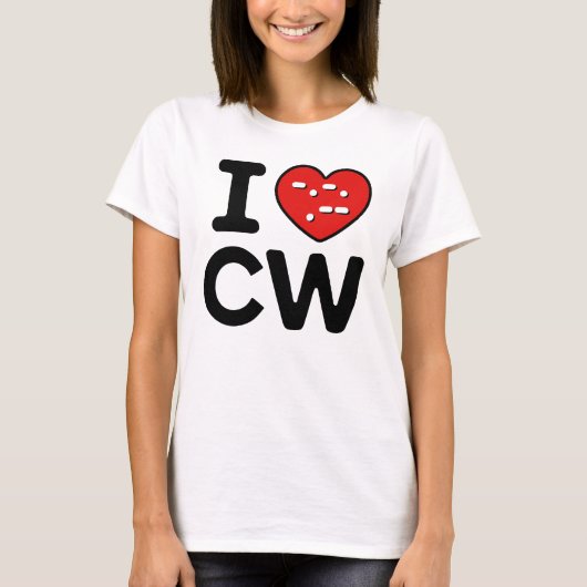 Morse Code Liebe - CW Whisperwellen T-Shirt (Vorderseite)